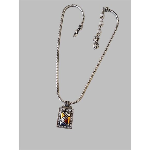 Brighton Two Tone Heart OP Pendant Necklace. excellent condition - Picture 6 of 7